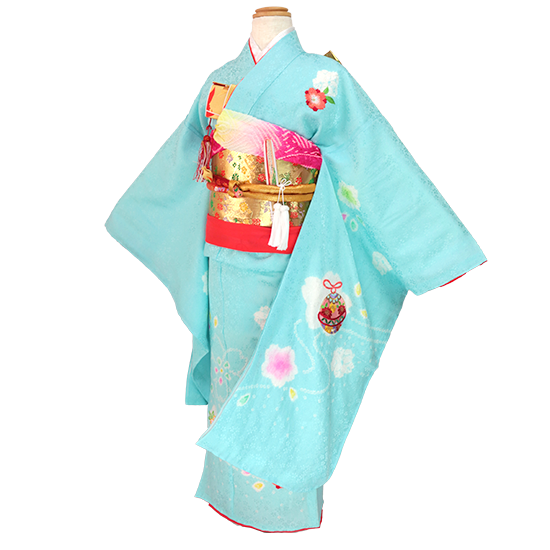 平和屋本店□極上 撫松庵 七五三 女の子 7歳 祝着 貝合せ跳兎花文 た  