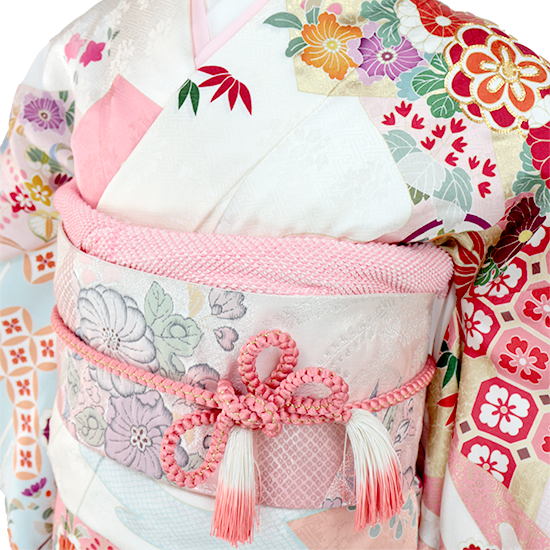 成人式振袖/白にピンク花柄 | 着物オンラインレンタルサイト｜着物 
